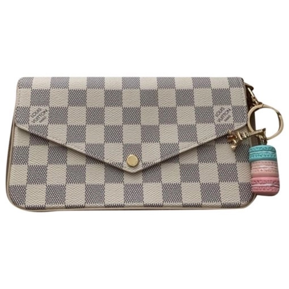 Louis Vuitton Checkered Clutch with Keychain